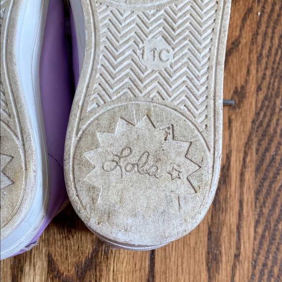 Pink and purple Lola and the Boys glitter Star sneakers, size 11C. Good cond. - Picture 10 of 16